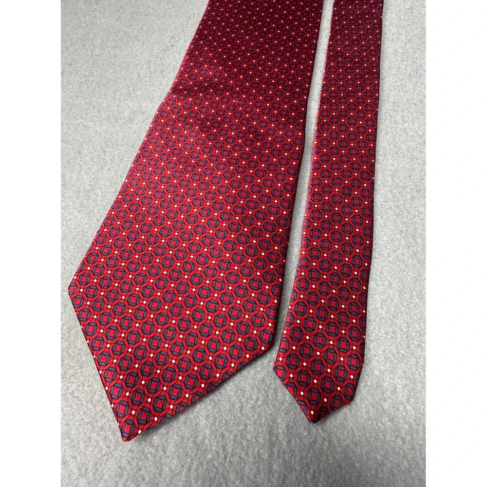 Croft & Barrow Men's Burgundy‎ Geometric Silk Tie